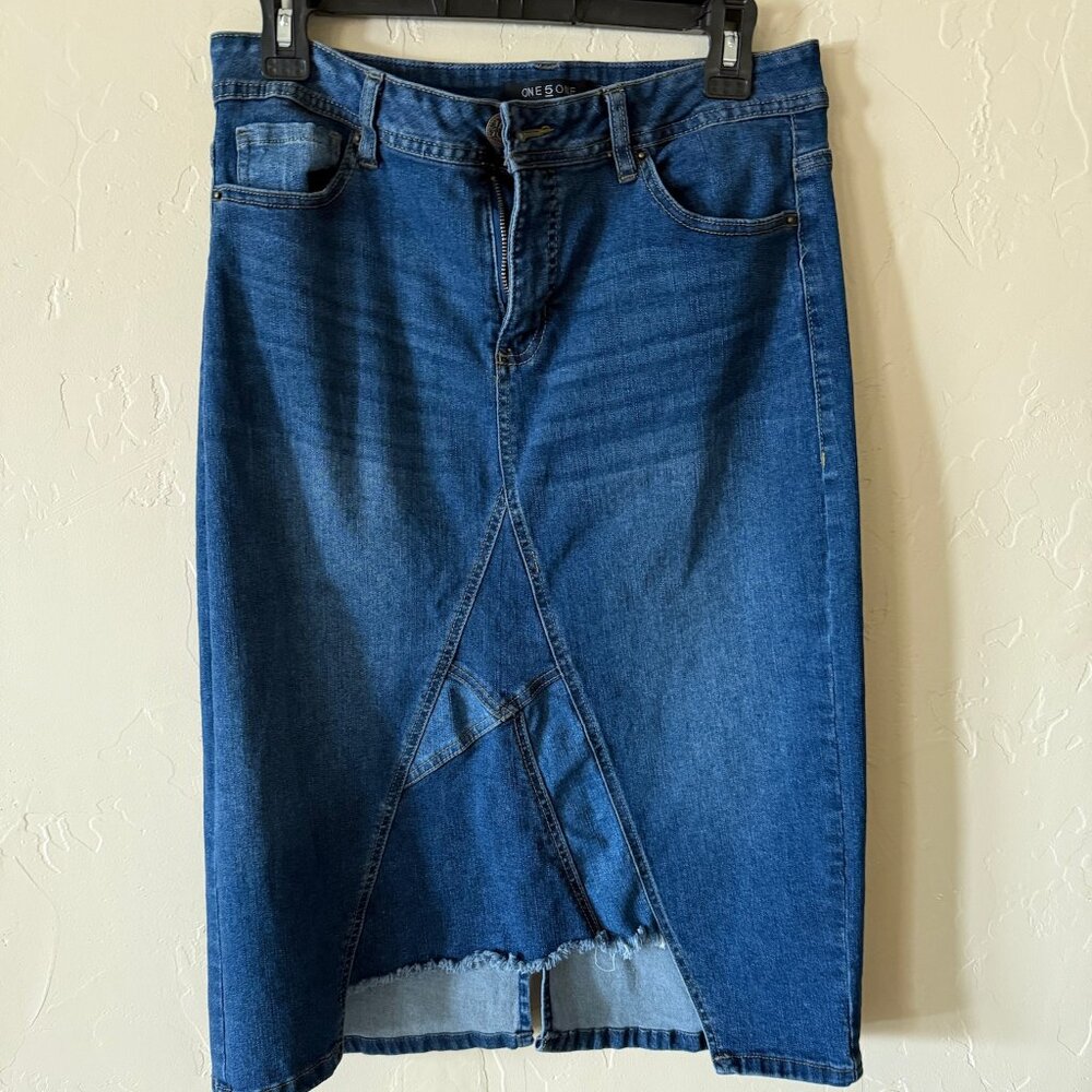 Trendy Denim Blue Skirt